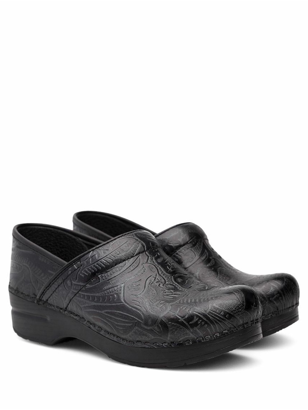 Dansko Professional Tooled Black Clog With Design